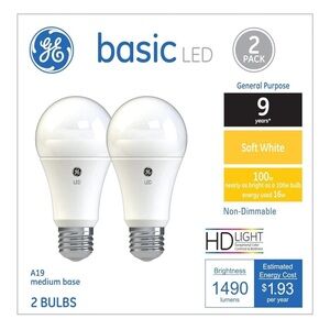 LED Light Bulbs, 14 Watt (100-Watt equivalent) 2-Pack, Soft White
